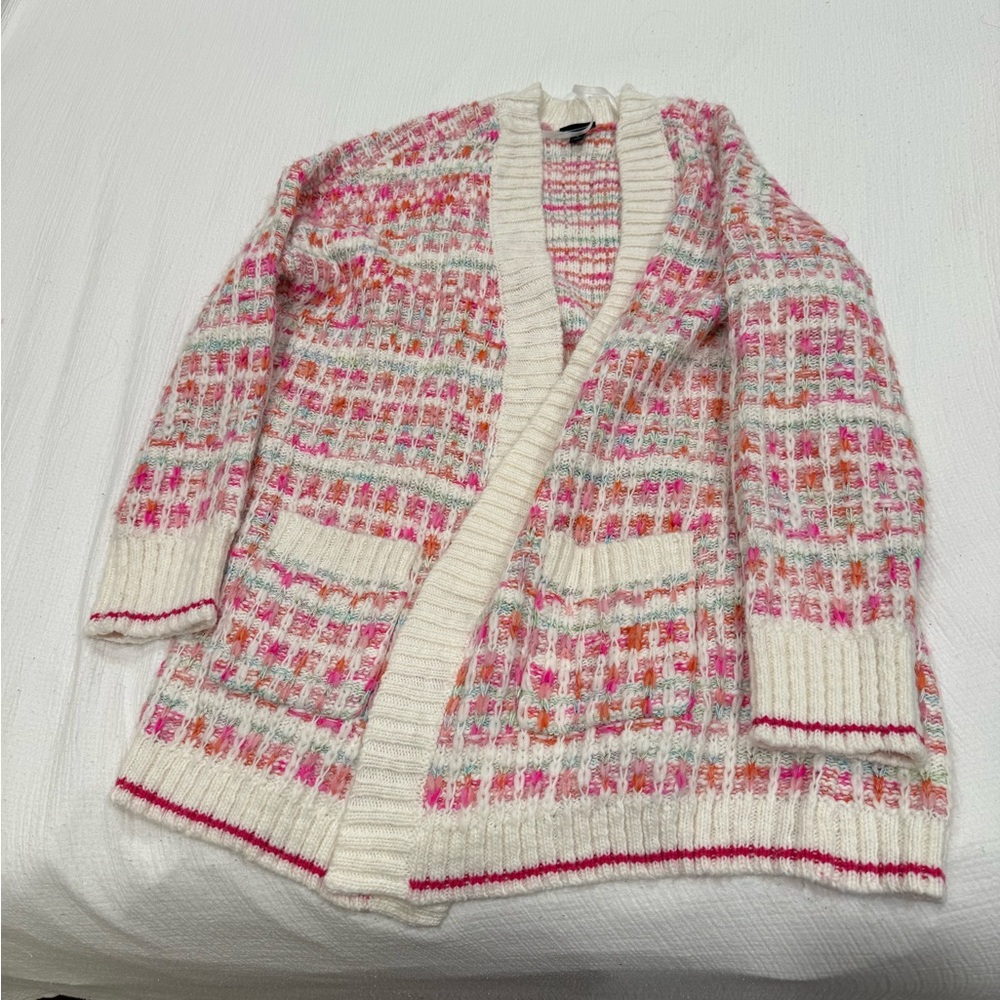 Torrid 1x Multicolor Knit Open Sweater with pockets - very warm